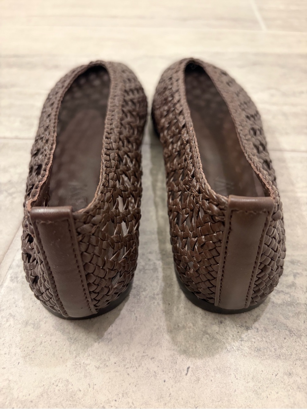 J Crew Quinn Handwoven Leather Ballet Flats in chocolate brown - Picture 3 of 4